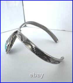 Vintage Native American Turquoise Sterling Silver Cuff Bracelet 6-1/4 #313 Vintage Native American Turquoise Sterling Silver Cuff Bracelet 6-1/4 #313