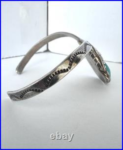 Vintage Native American Turquoise Sterling Silver Cuff Bracelet 6-1/4 #313 Vintage Native American Turquoise Sterling Silver Cuff Bracelet 6-1/4 #313