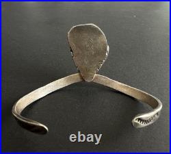 Vintage Native American Turquoise Sterling Silver Cuff Bracelet 6-1/4 #313