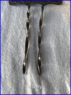 Vintage Native American Turquoise Sterling Silver Hair Clip 34.5 Grams