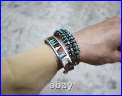 Vintage Native American Turquoise Sterling Silver Vintage Cuff Bracelet