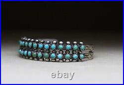 Vintage Native American Turquoise Sterling Silver Vintage Cuff Bracelet