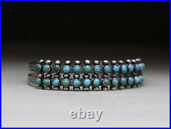 Vintage Native American Turquoise Sterling Silver Vintage Cuff Bracelet