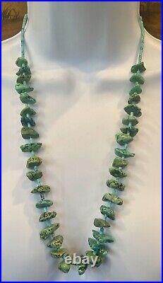 Vintage Native American Turquoise and Heishi Nugget Necklace