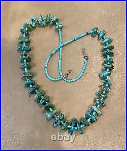 Vintage Native American Turquoise and Heishi Nugget Necklace