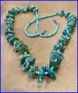 Vintage Native American Turquoise and Heishi Nugget Necklace