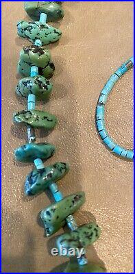 Vintage Native American Turquoise and Heishi Nugget Necklace