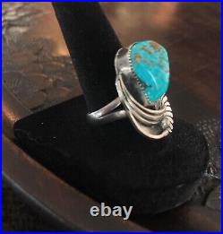 Vintage Native American Turquoise ring Singed AY