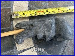 Vintage Native American Wolf Stone Pipe Bowl Effigy Ceremonial Pipe