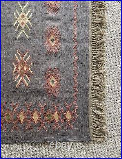 Vintage Native American Wool Rug 4'x6