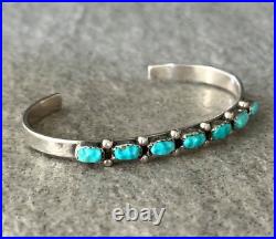 Vintage Native American ZUNI Carved Turquoise Sterling silver Bracelet