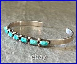 Vintage Native American ZUNI Carved Turquoise Sterling silver Bracelet