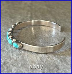 Vintage Native American ZUNI Carved Turquoise Sterling silver Bracelet