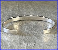 Vintage Native American ZUNI Carved Turquoise Sterling silver Bracelet