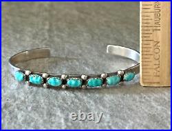 Vintage Native American ZUNI Carved Turquoise Sterling silver Bracelet