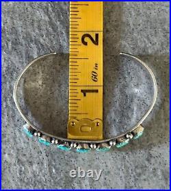 Vintage Native American ZUNI Carved Turquoise Sterling silver Bracelet