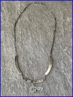 Vintage Native American ZUNI Snake eye round Turquoise Sterling Silver necklace
