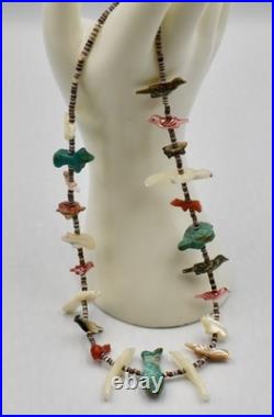 Vintage Native American Zuni Handcrafted Animal Fetish Necklace
