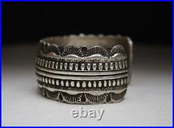 Vintage Native American Zuni Heavy Sterling Silver Cuff Bracelet
