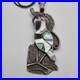 Vintage Native American Zuni Inlay Turquoise Jet Shell Coral Sterling Silver Art