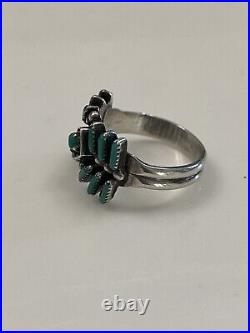 Vintage Native American Zuni Needlepoint Turquoise Ring