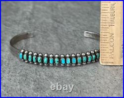 Vintage Native American Zuni Petit Point Turquoise Sterling silver Bracelet