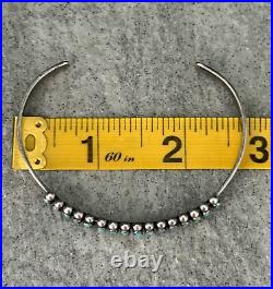 Vintage Native American Zuni Petit Point Turquoise Sterling silver Bracelet