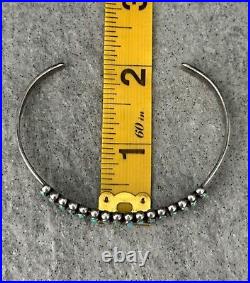 Vintage Native American Zuni Petit Point Turquoise Sterling silver Bracelet