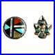 Vintage Native American Zuni Sterling Silver Inlay Sunface & Kachina Pins
