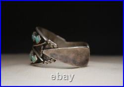 Vintage Native American Zuni Sterling Silver Turquoise Cuff Bracelet