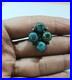 Vintage Native American Zuni Sterling Silver Turquoise women's Signet Ring 5.4 g