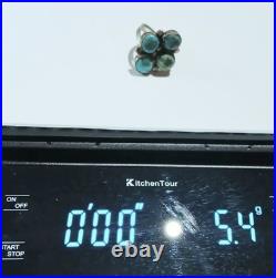 Vintage Native American Zuni Sterling Silver Turquoise women's Signet Ring 5.4 g