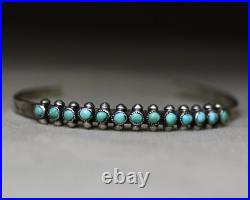 Vintage Native American Zuni Turquoise Sterling Silver Cuff Bracelet Vintage Native American Zuni Turquoise Sterling Silver Cuff Bracelet