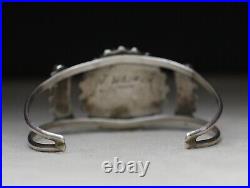 Vintage Native American Zuni Turquoise Sterling Silver Cuff Bracelet
