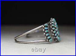 Vintage Native American Zuni Turquoise Sterling Silver Cuff Bracelet