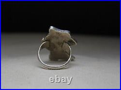 Vintage Native American Zuni Turquoise Sterling Silver Donald Duck Ring Size 7.5