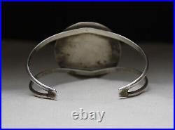 Vintage Native American Zuni Turquoise Sterling Silver Hummingbird Cuff Bracelet