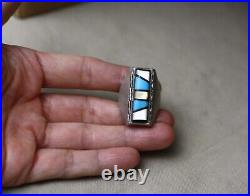 Vintage Native American Zuni Turquoise Sterling Silver Ring size 11