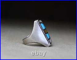 Vintage Native American Zuni Turquoise Sterling Silver Ring size 11