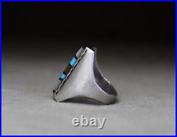 Vintage Native American Zuni Turquoise Sterling Silver Ring size 11
