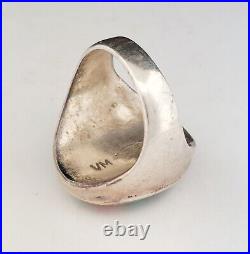 Vintage Native American, Zuni signed VM Multi Gem Inlay Ring Size 9.5