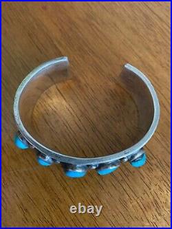 Vintage Native American authentic Dee Morris turquoise cuff bracelet