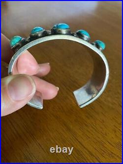 Vintage Native American authentic Dee Morris turquoise cuff bracelet