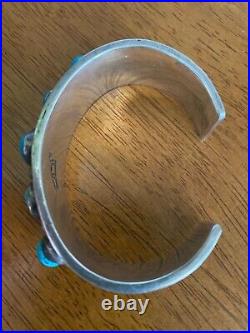 Vintage Native American authentic Dee Morris turquoise cuff bracelet