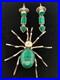 Vintage Native American by Evelyn Spencer, Navajo Sterling Malachite Set Spider