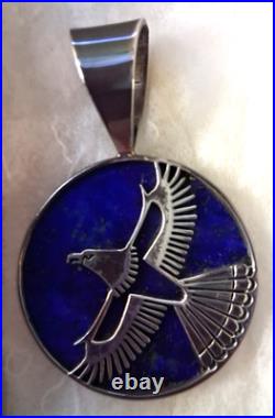 Vintage Native American lapis lazuli eagle pendant