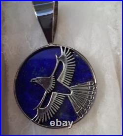 Vintage Native American lapis lazuli eagle pendant
