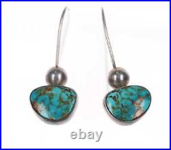 Vintage Native American silver High grade turquoise earrings
