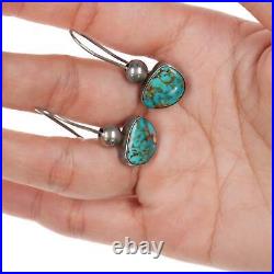 Vintage Native American silver High grade turquoise earrings