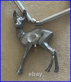 Vintage Native American silver animal fetish 32 inch beaded Tribal necklace